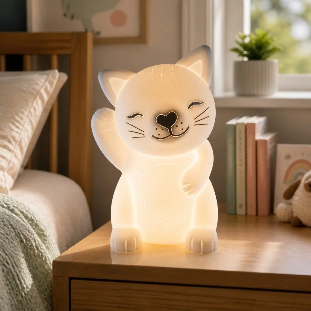 Cat Soft Touch LED Light for Kids Bedroom Nursery Playroom Nightlight Glow Lamp