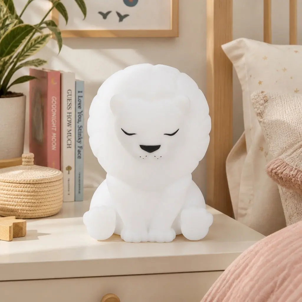 Children's Soft Touch LED Light Lion Character Bedroom Nursery Nightlight Lamp