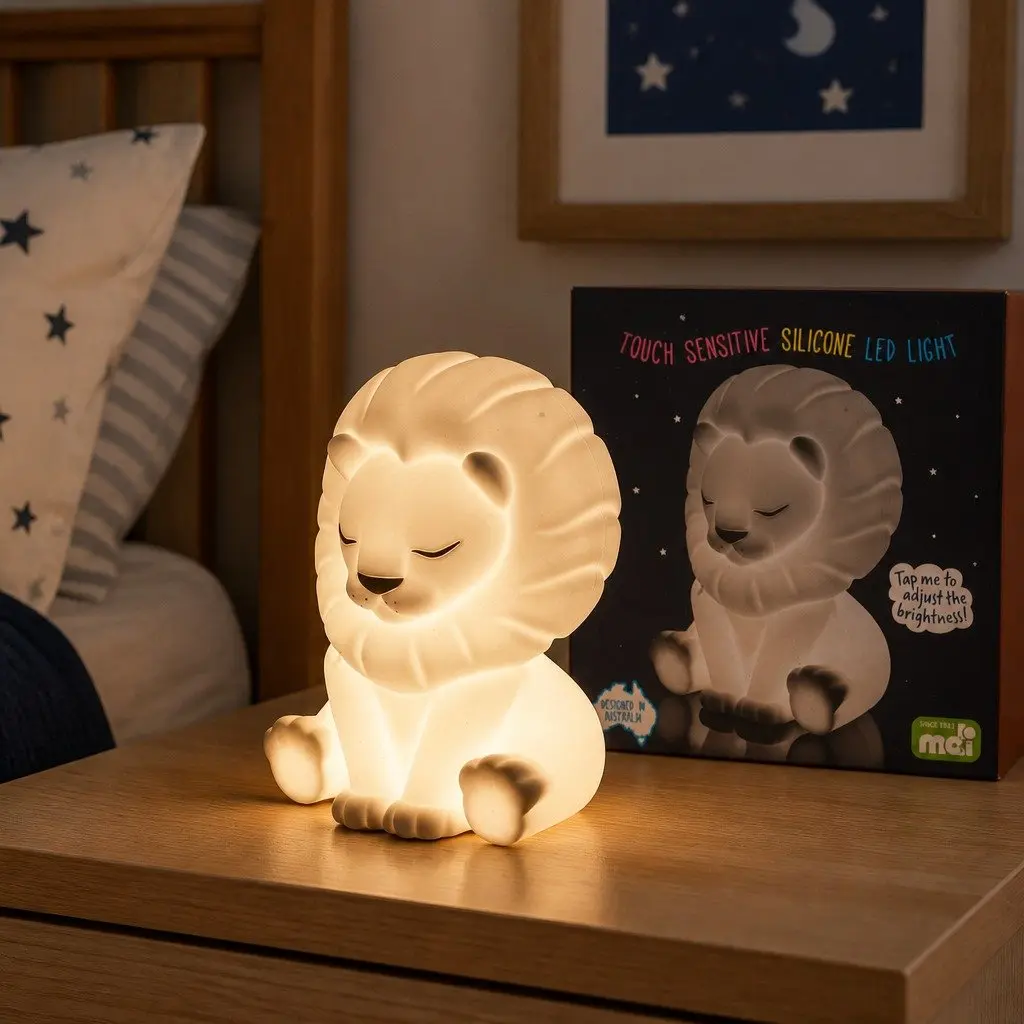 Children's Soft Touch LED Light Lion Character Bedroom Nursery Nightlight Lamp