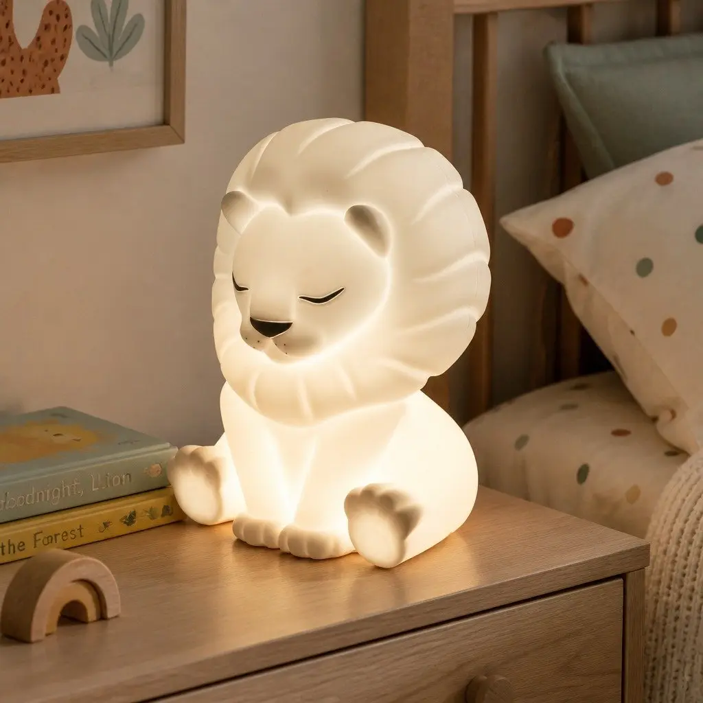 Children's Soft Touch LED Light Lion Character Bedroom Nursery Nightlight Lamp