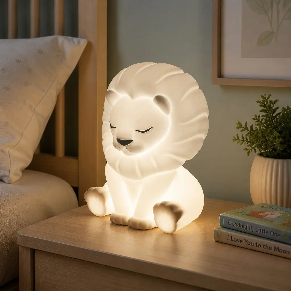 Children's Soft Touch LED Light Lion Character Bedroom Nursery Nightlight Lamp