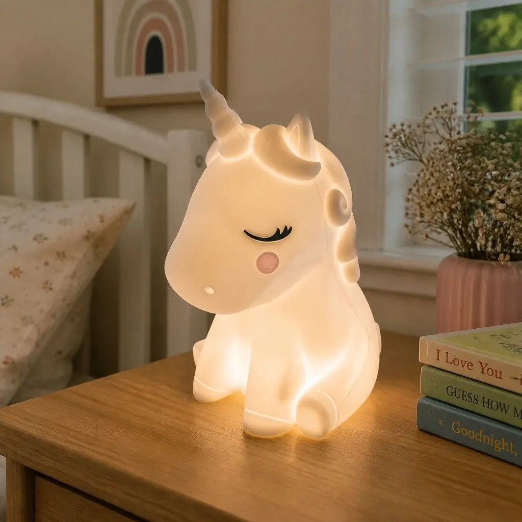 Children's Unicorn Silicone Touch LED Night Light Bedroom Nursery Soft Glow Lamp