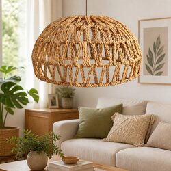Warm Woven Pendant Light Shade with Practical Design