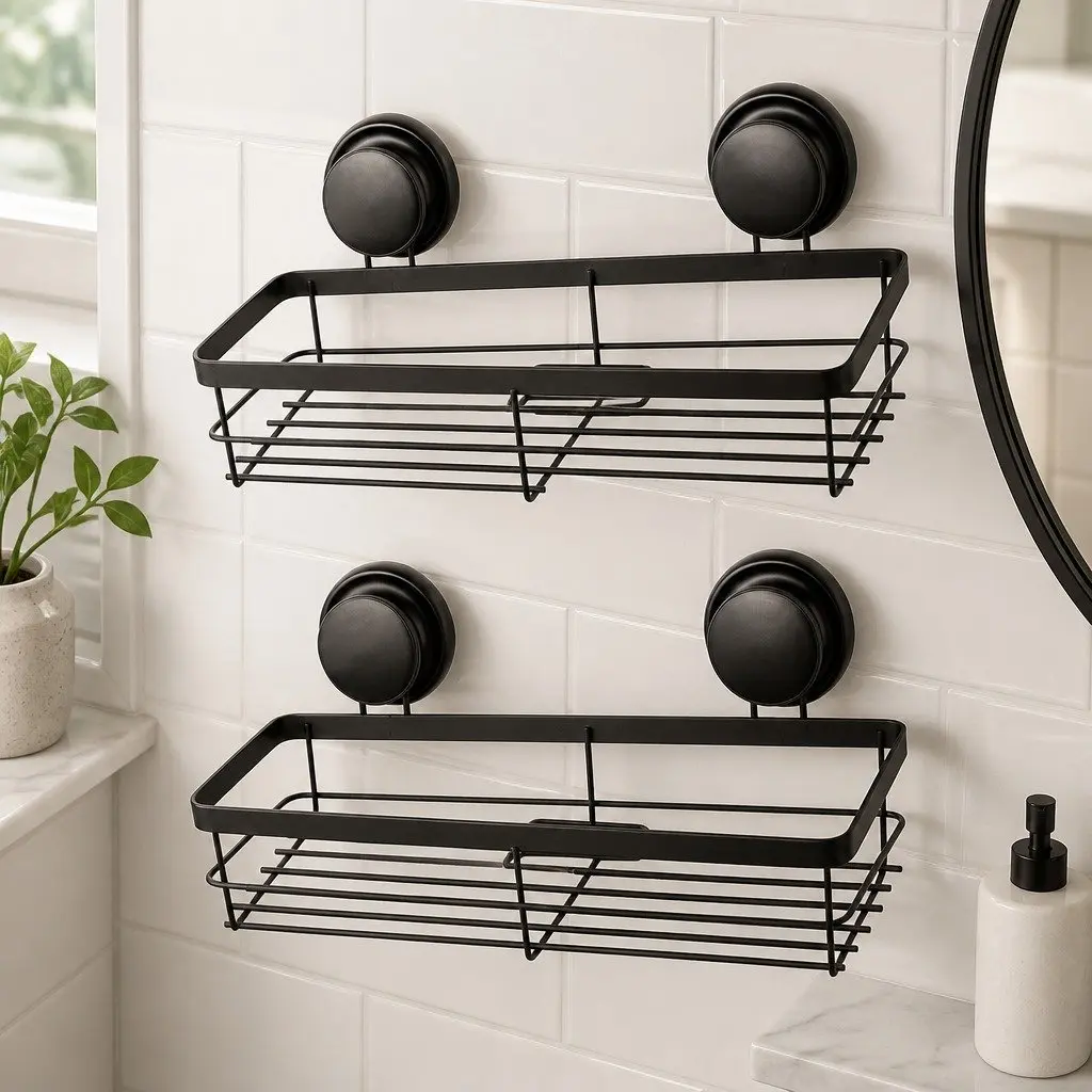 2 Pack Corner Shower Caddy Shelf with Suction Cups