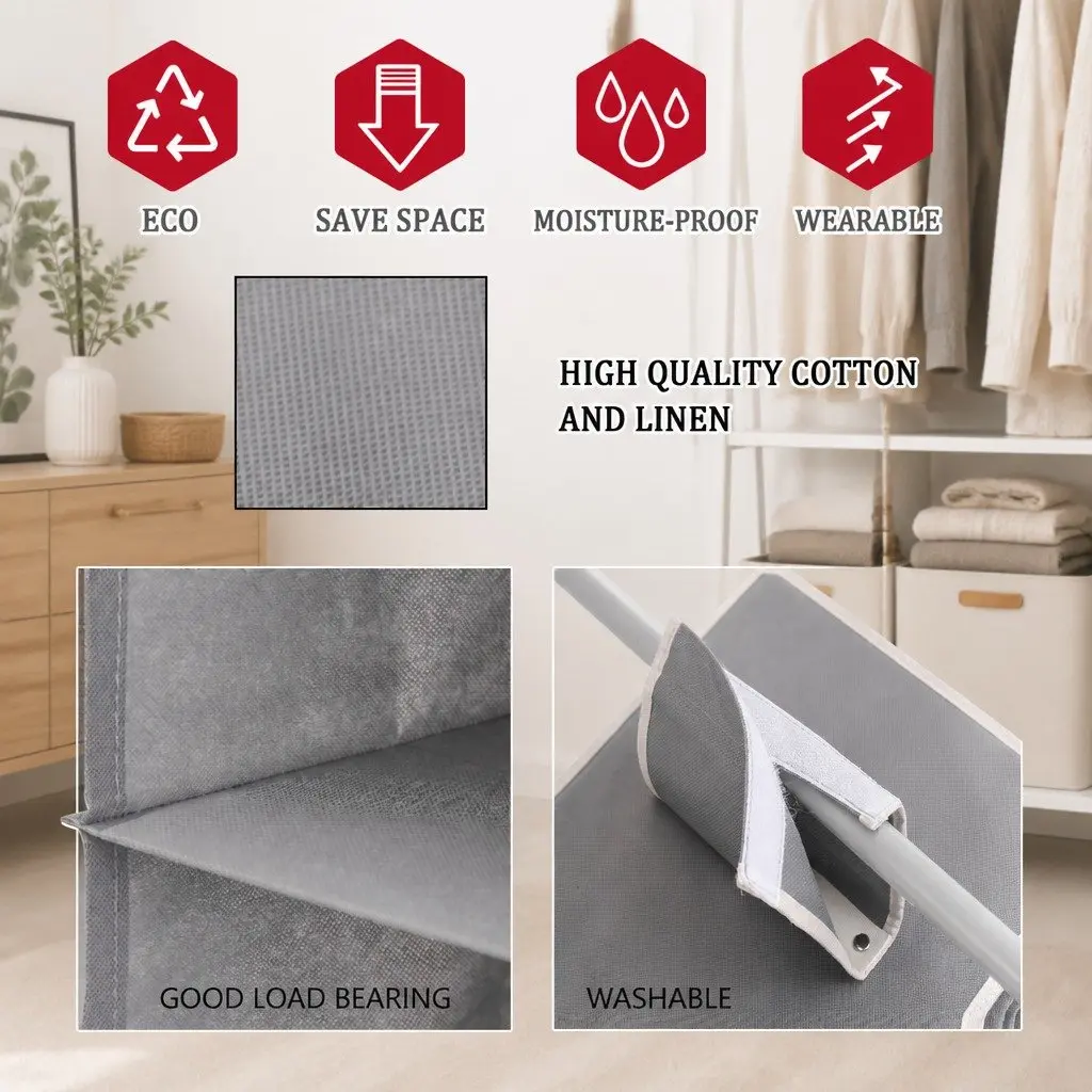 Hanging Closet Organizer 5-Tier Shelf Storage for Clothes 3 Pack Non-Woven Fabric