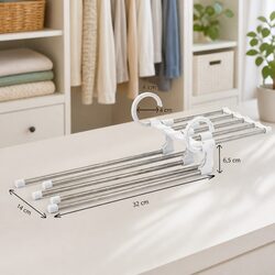 Adjustable 5-in-1 Pants Hangers - Compact and Reliable 4 Pack