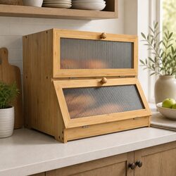 Reliable Bamboo Bread Box for Freshness & Quality