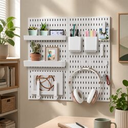 Pegboard Combination Kit 4 Pegboards 18 Accessories Modular Wall Organiser
