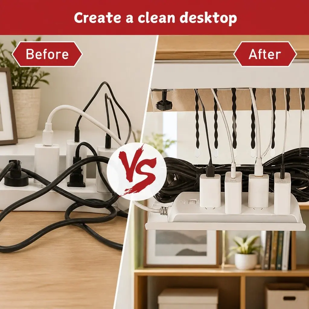 Under Desk Laptop Holder Storage Organizer Cable Management Tray Pen Holder
