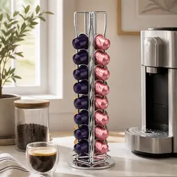 Coffee Pods Holder Carousel Storage Organiser 40 Capacity Rotating Kitchen