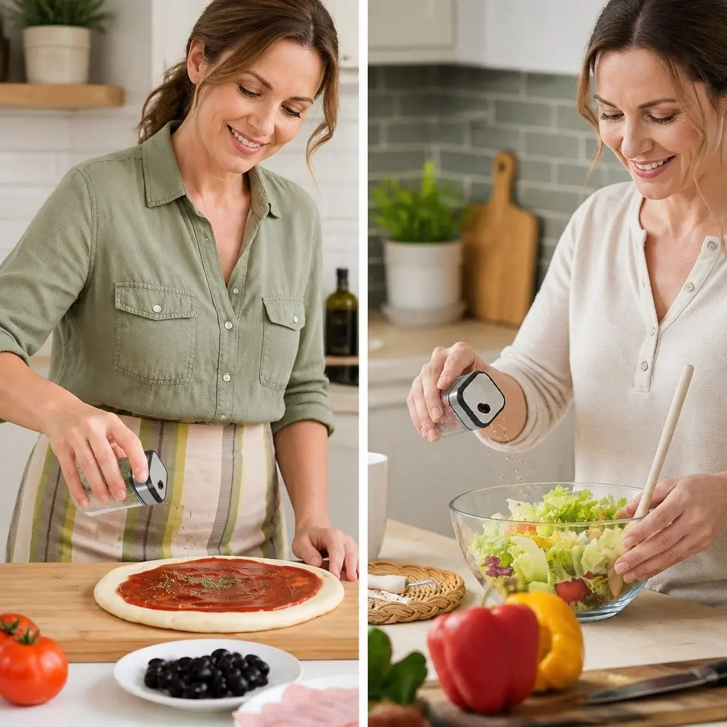 Rotating Spice Rack Organizer 20 Glass Jars Kitchen Countertop Storage Carousel