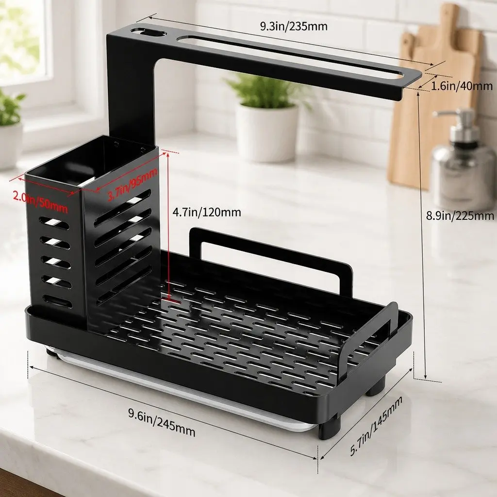 Kitchen Sink Caddy Organizer Multifunctional Storage 25x23x15cm Colourful