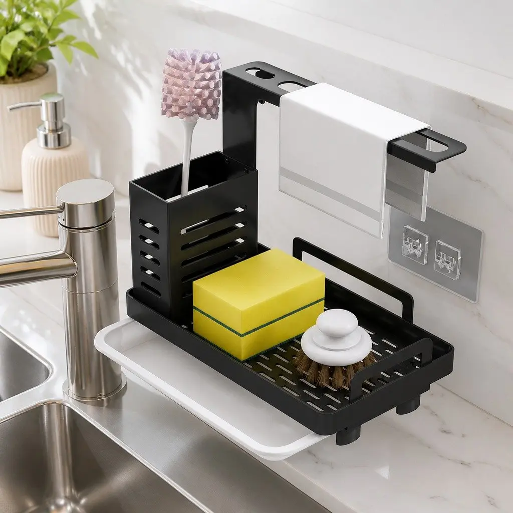 Kitchen Sink Caddy Organizer Multifunctional Storage 25x23x15cm Colourful