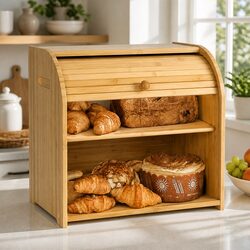 Reassuring Bamboo Bread Box with Freshness Preservation
