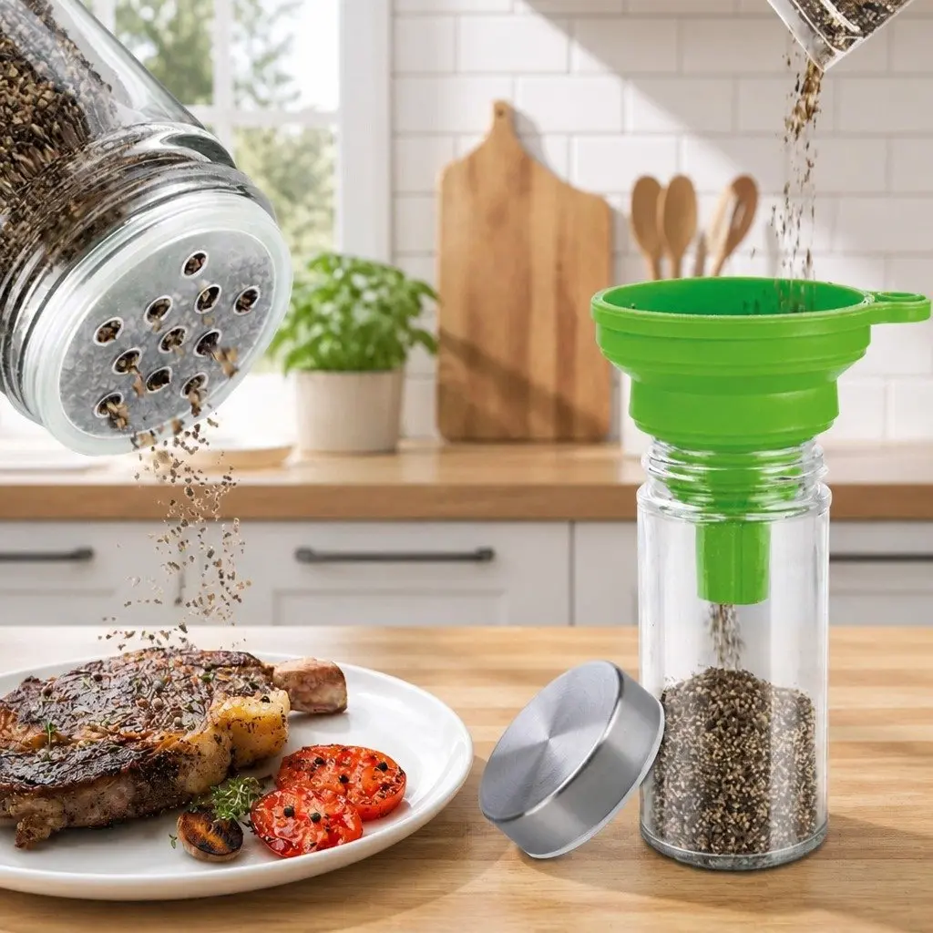 Spice Rack Organizer Kitchen Storage Countertop 20 Jar Wood Grain