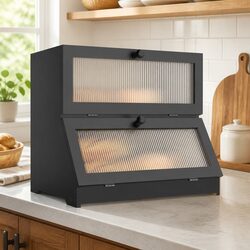 Reliable Bamboo Bread Box with Easy Assembly