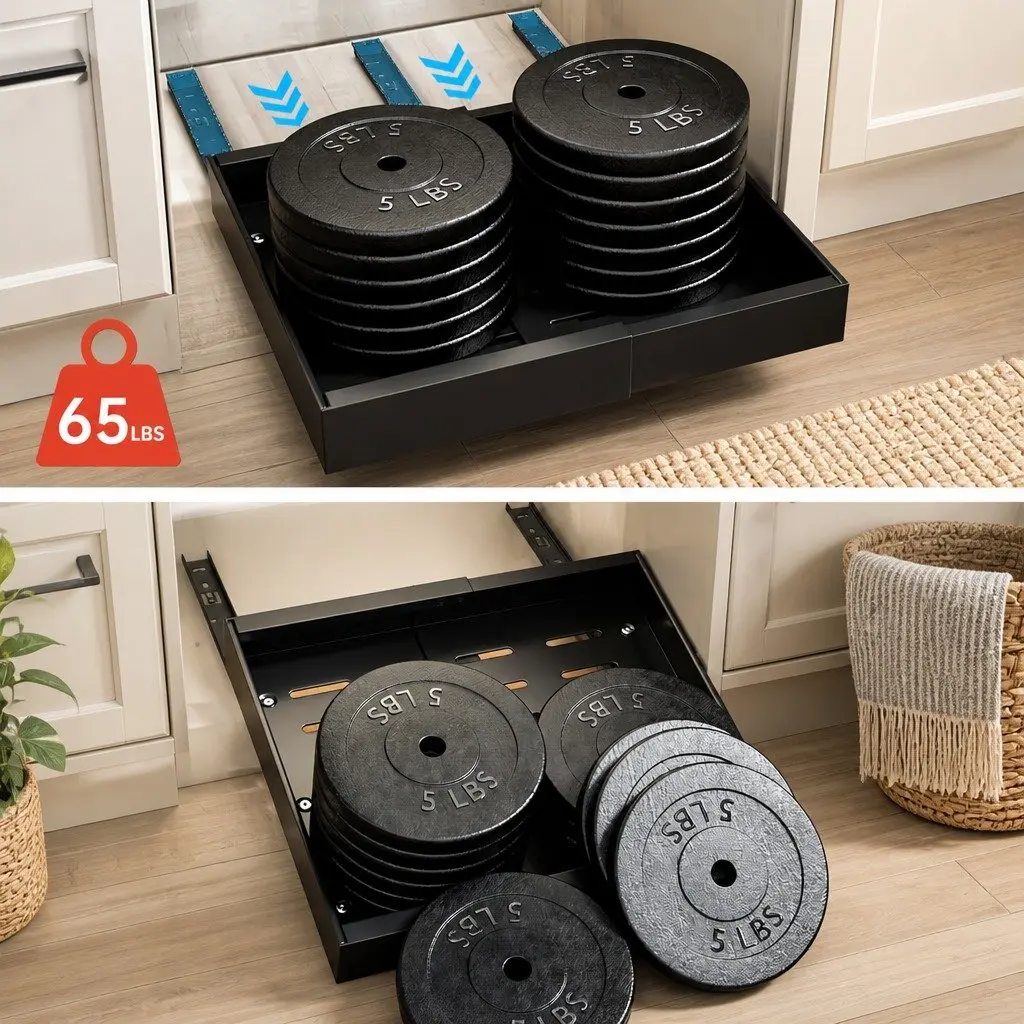 Pull Out Cabinet Organizer Expandable Slide Out Shelves Kitchen Storage 2 Pack Black