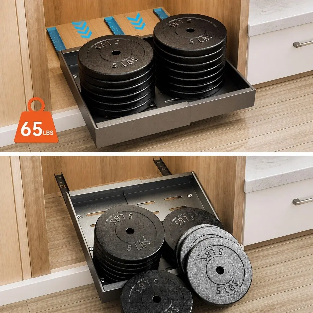 Pull Out Cabinet Organizer Expandable Slide Out Shelves Kitchen Storage 2 Pack