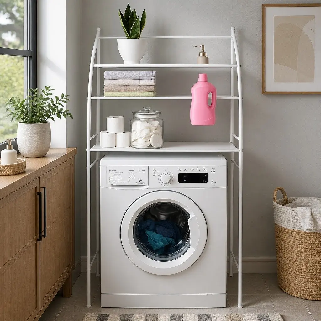 3-Tier Over Washing Machine Storage Rack Laundry Room Bathroom Organizer Shelf