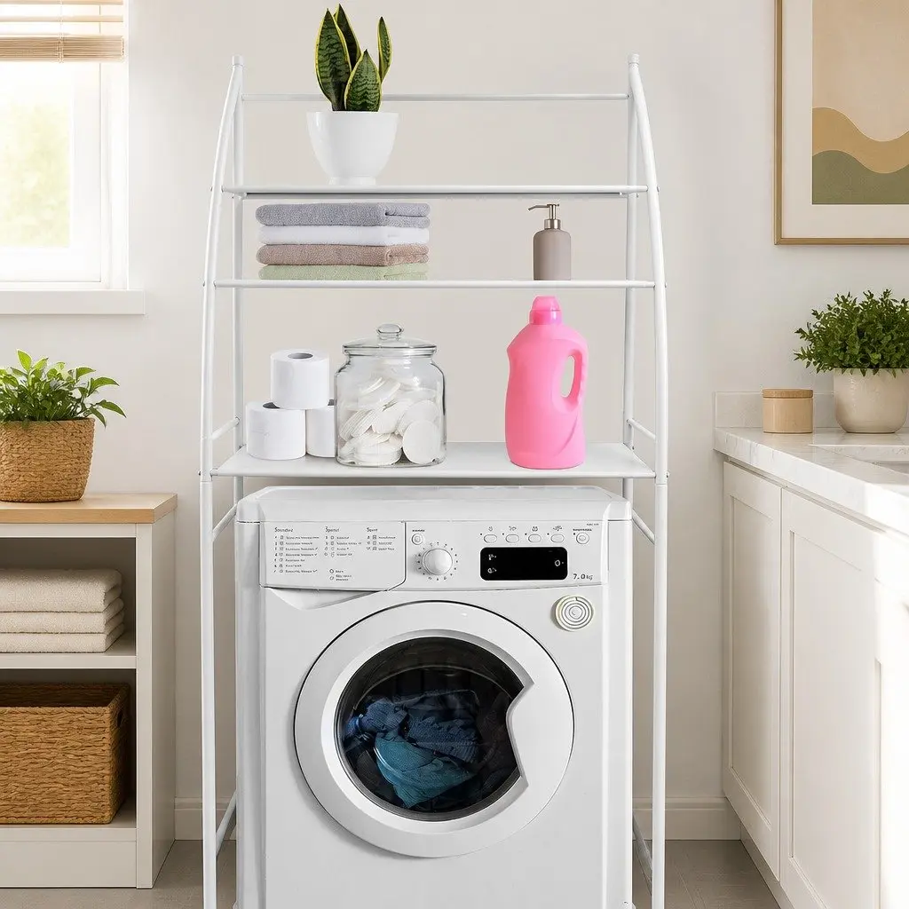3-Tier Over Washing Machine Storage Rack Laundry Room Bathroom Organizer Shelf