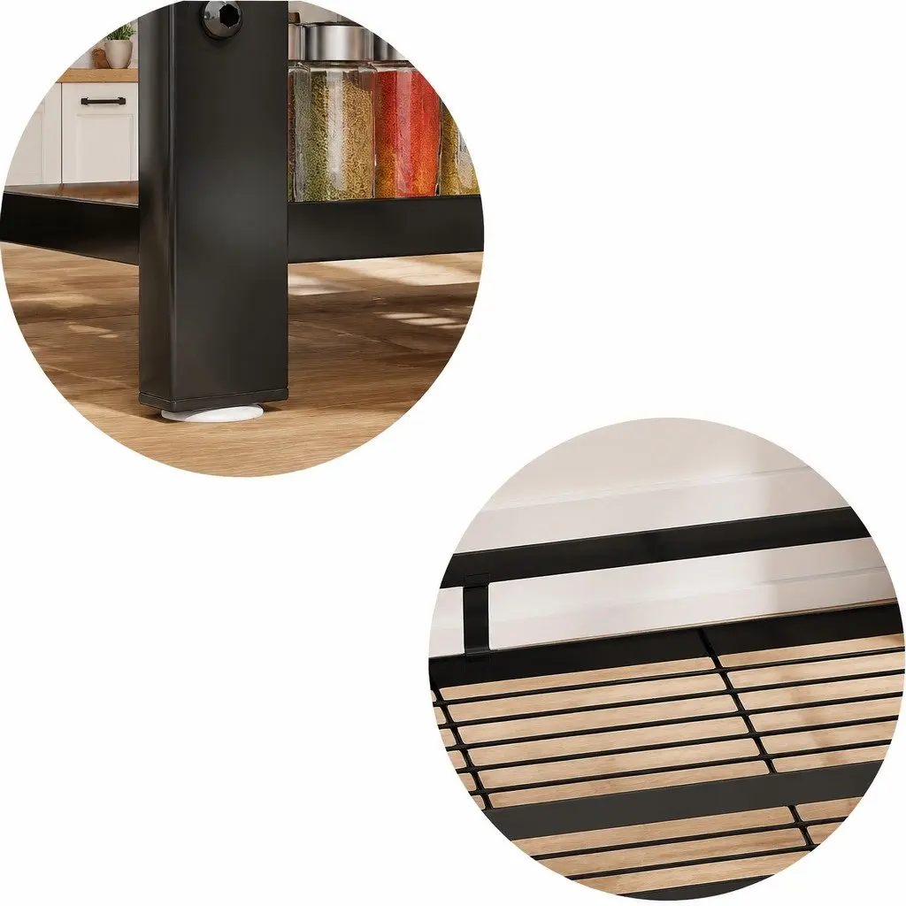 2-Tier Kitchen Spice Rack Organizer Storage Shelf Countertop Black
