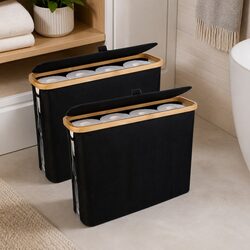 Reliable Bamboo Toilet Paper Storage Basket Duo - 2 Pack