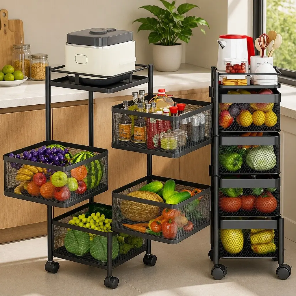 5-Tier Rolling Cart for Home Organization