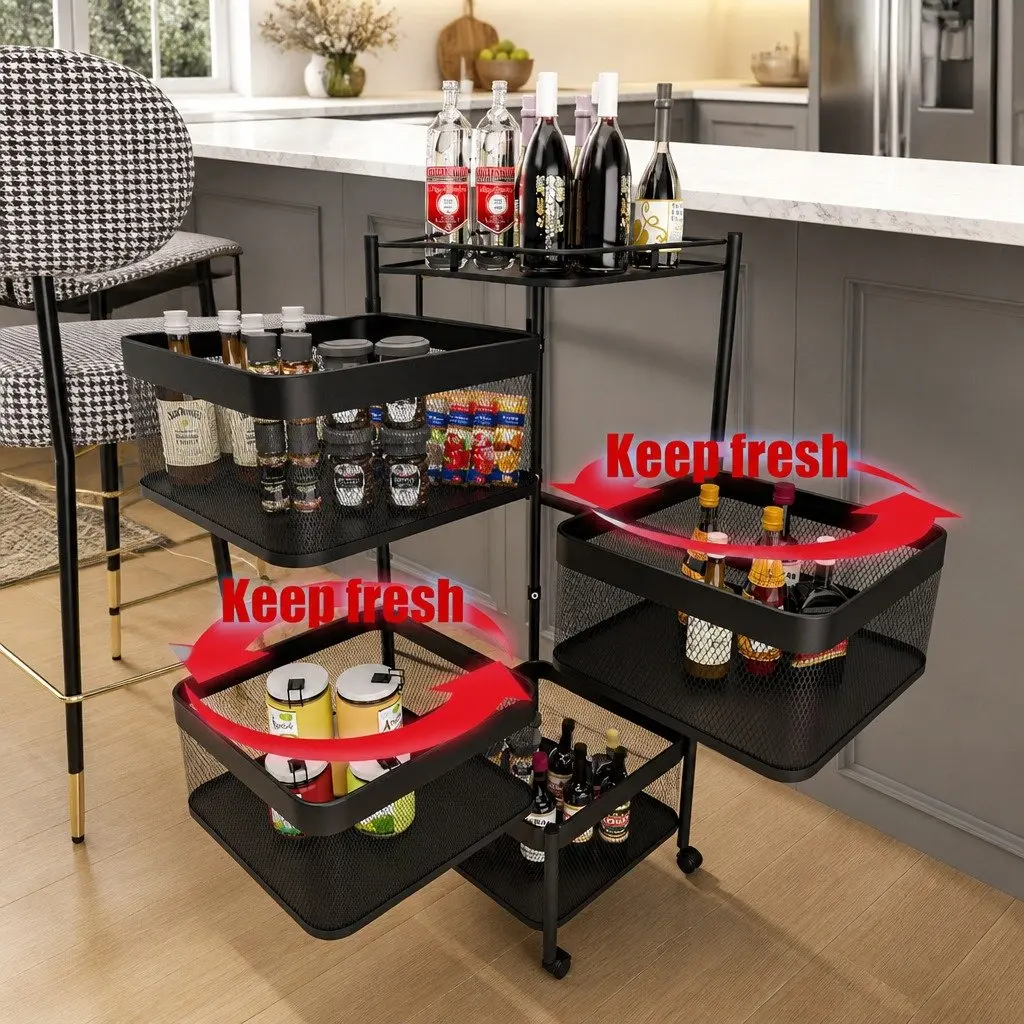 5-Tier Rolling Cart for Home Organization