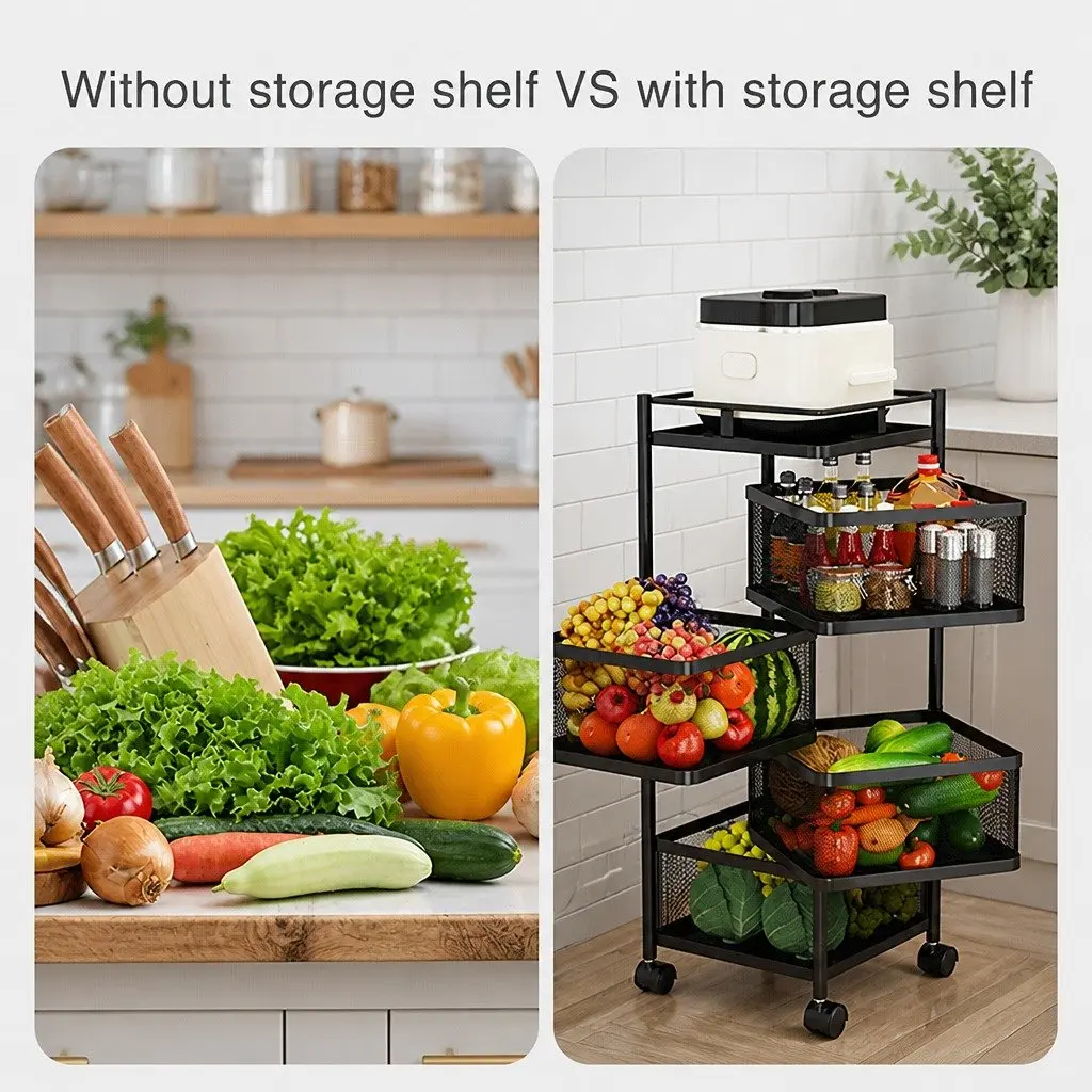 5-Tier Rolling Cart for Home Organization