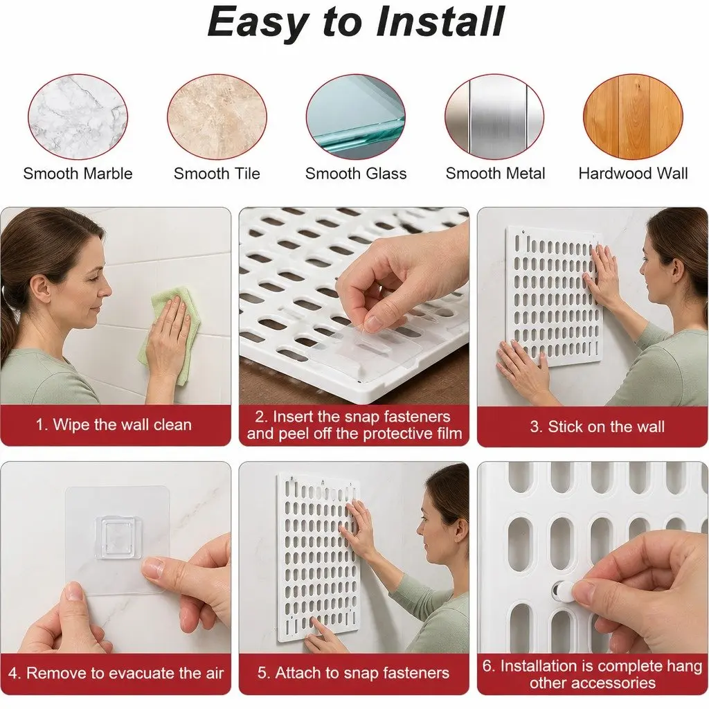 Pegboard Wall Organizer Kit Modular Storage System 27 Piece White
