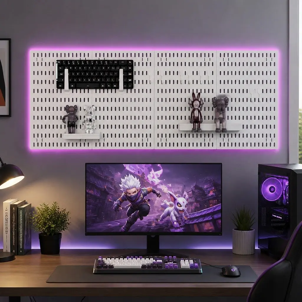 Pegboard Wall Organizer Kit for Home and Office