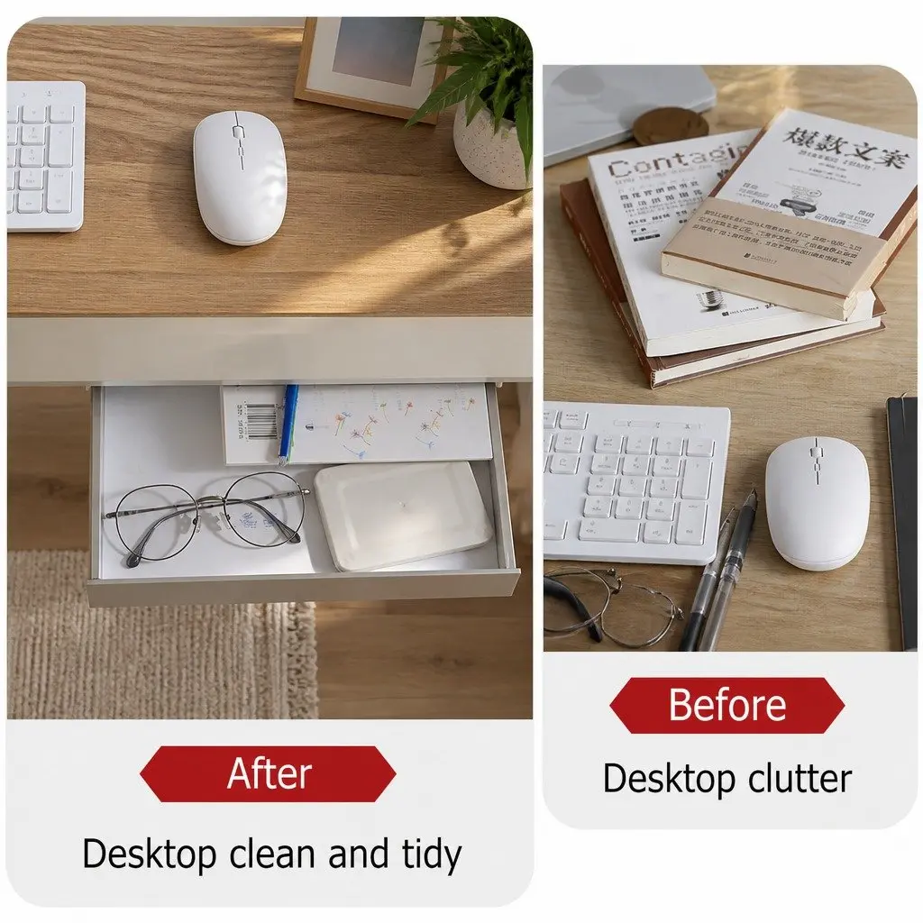 Under Desk Storage Drawers Hidden Pull-Out Organizer 3 Piece for Office Home