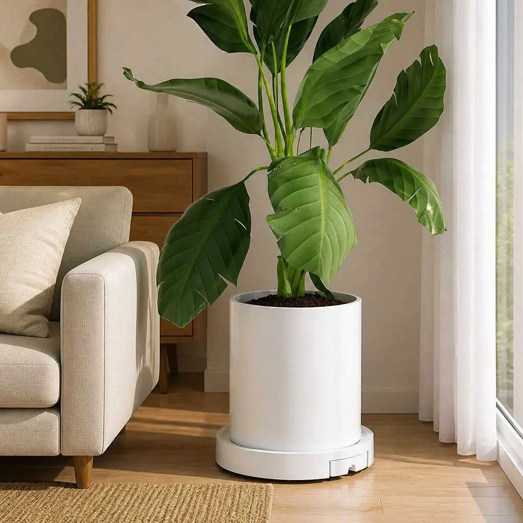 Rolling Plant Stand Caddy 26cm for Indoor Pots with 360° Swivel Wheels