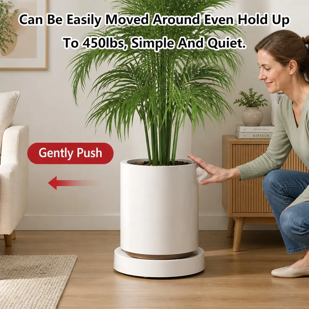 Rolling Plant Stand Caddy 26cm for Indoor Pots with 360° Swivel Wheels
