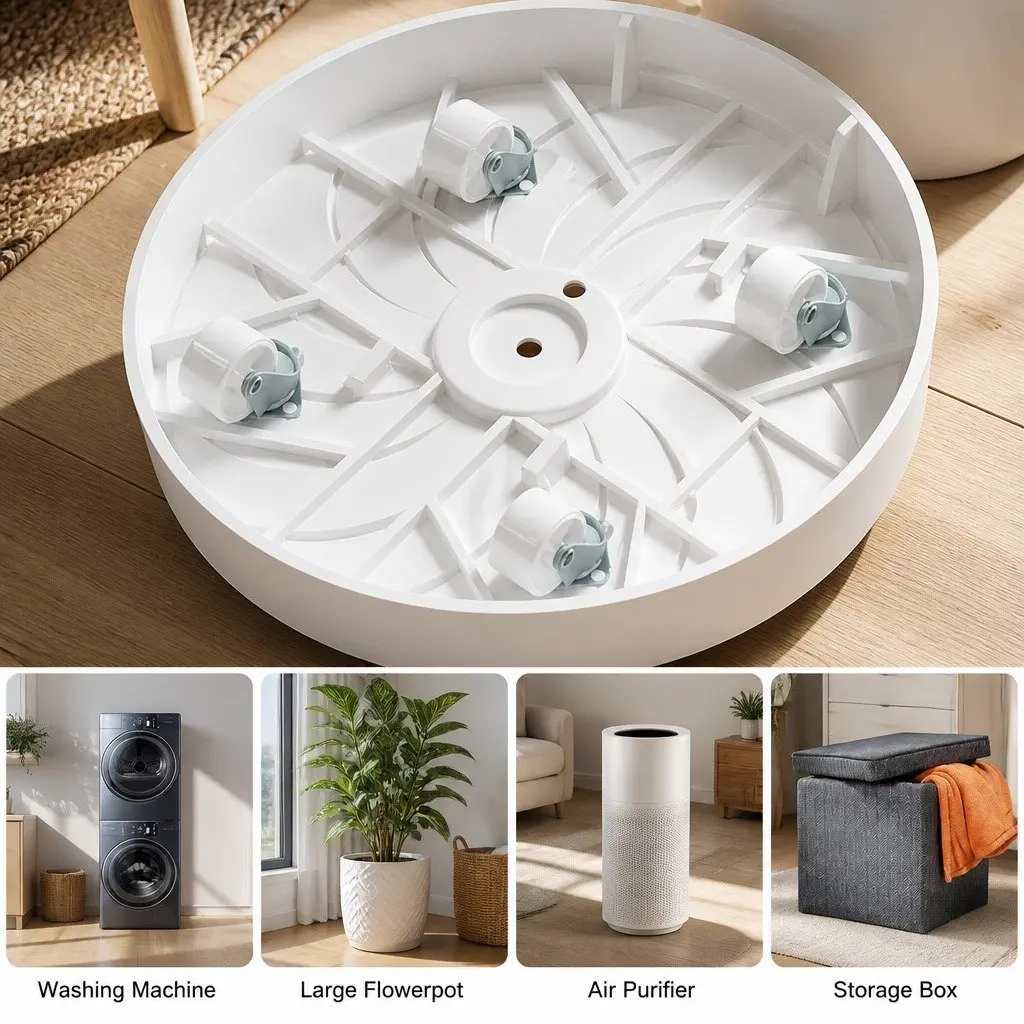 Rolling Plant Stand Caddy 26cm for Indoor Pots with 360° Swivel Wheels