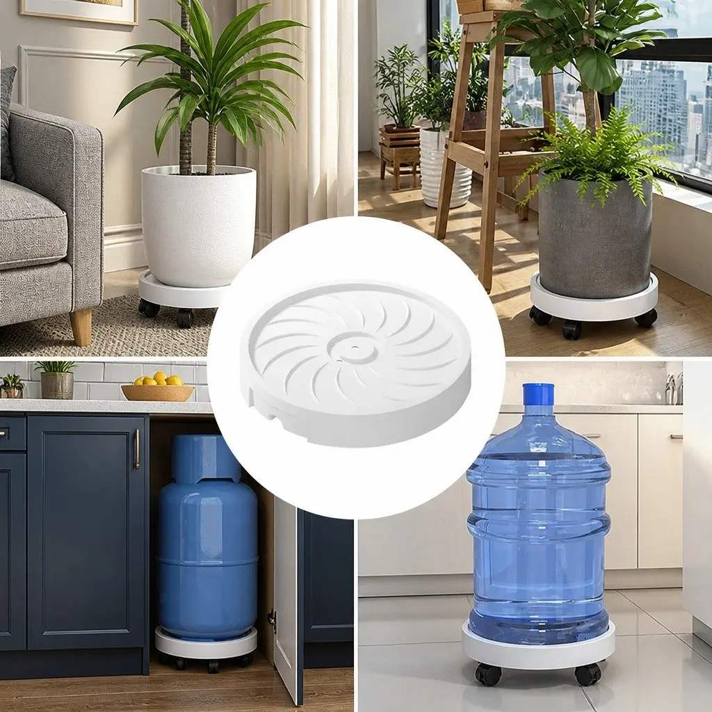 Rolling Plant Stand Caddy 26cm for Indoor Pots with 360° Swivel Wheels