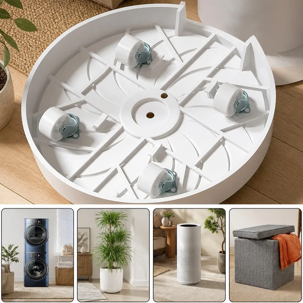 Rolling Plant Stand 2-Pack Indoor Planter Caddy 26cm with 360° Wheels