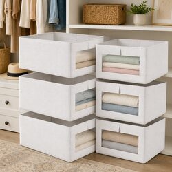 High-Quality Storage Bins in a 6-Pack for Home Use
