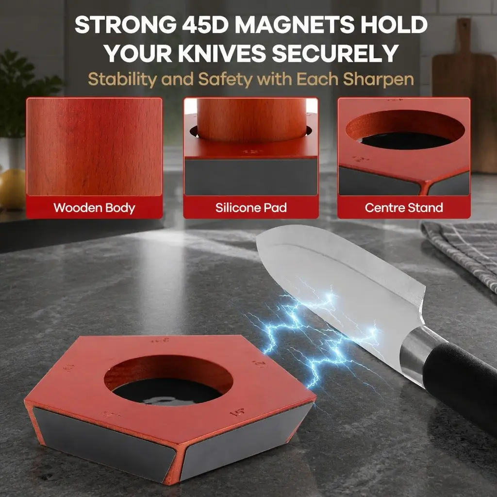 Rolling Knife Sharpener Kit 5 Magnetic Angles 12-22° Chef Home Kitchen Precision