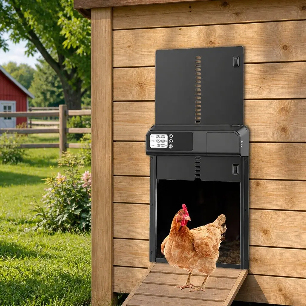 Automatic Chicken Coop Door Smart Timer LCD Screen Weatherproof 32 x 4 x 25 cm
