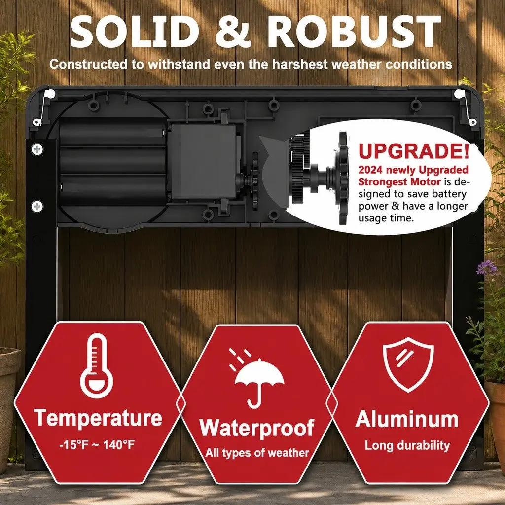 Automatic Chicken Coop Door Opener with Timer Control 32 x 4 x 25 cm Weather-Resistant