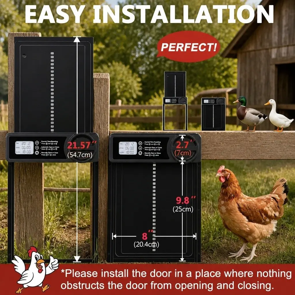 Automatic Chicken Coop Door Opener with Timer Control 32 x 4 x 25 cm Weather-Resistant