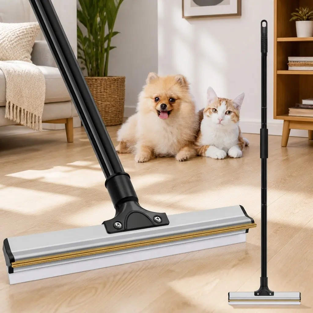 Pet Hair Remover Broom Long Handle Reusable Fur Lint Cleaner for Dog Cat Hair 84cm