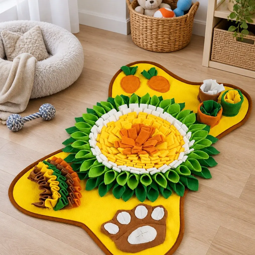 Snuffle Mat Interactive Feeding Toy for Dogs Mental Enrichment 50 x 75 cm Colourful