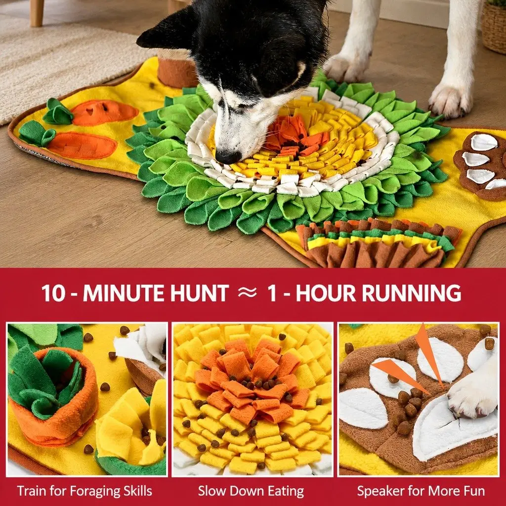 Snuffle Mat Interactive Feeding Toy for Dogs Mental Enrichment 50 x 75 cm Colourful