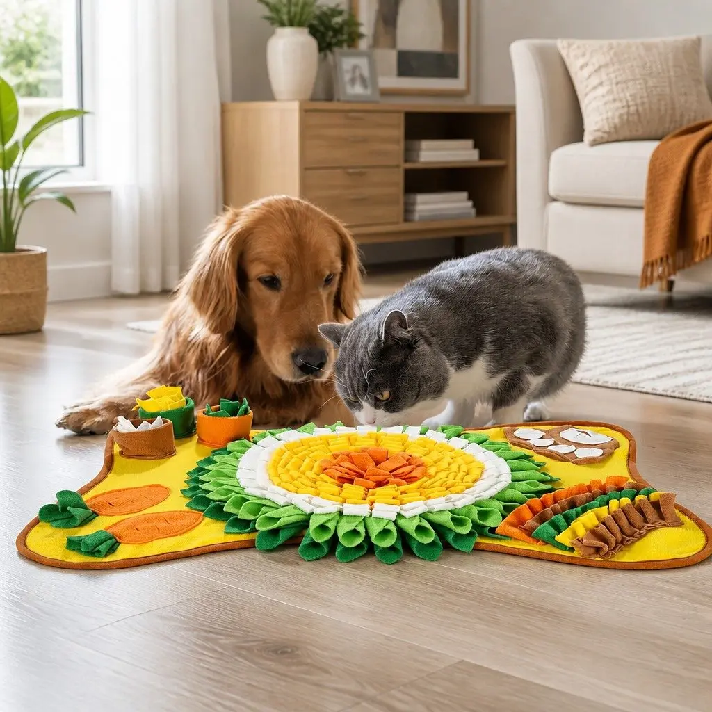 Snuffle Mat Interactive Feeding Toy for Dogs Mental Enrichment 50 x 75 cm Colourful