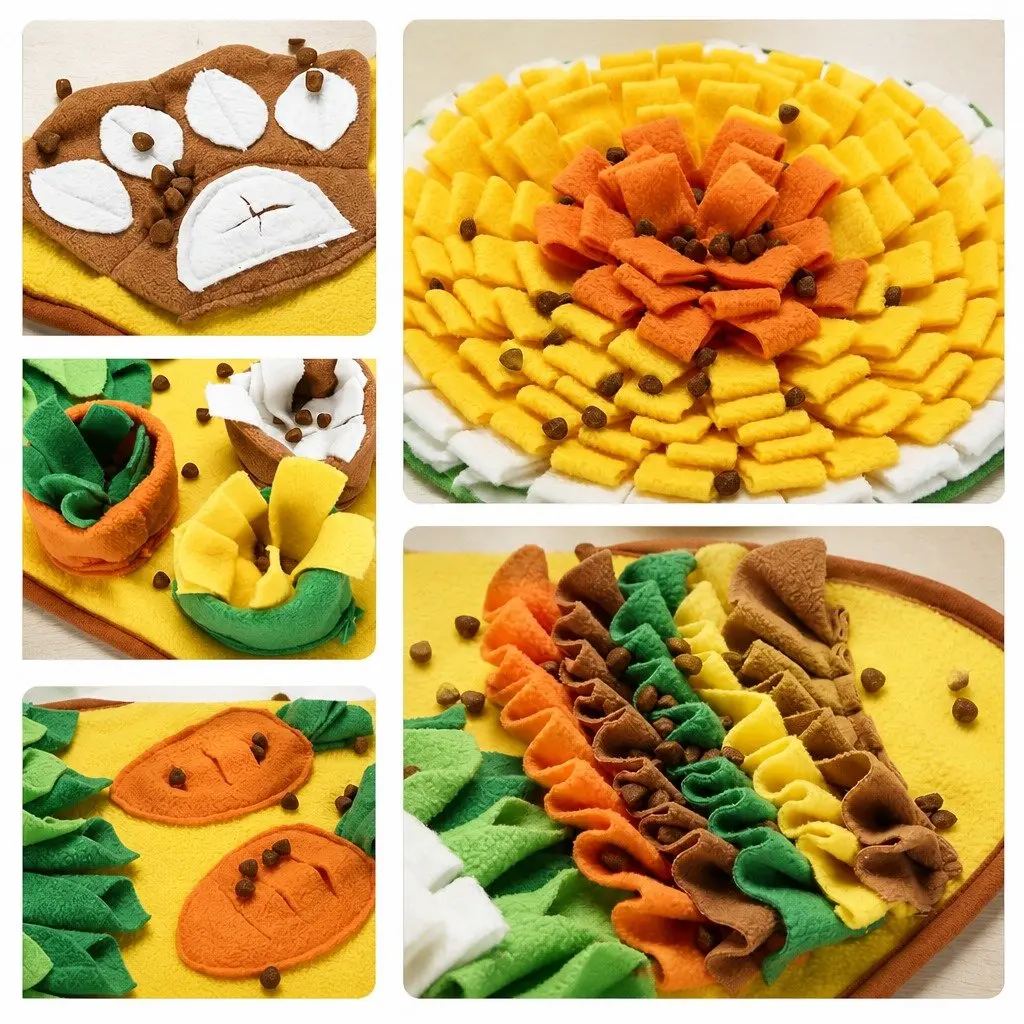 Snuffle Mat Interactive Feeding Toy for Dogs Mental Enrichment 50 x 75 cm Colourful