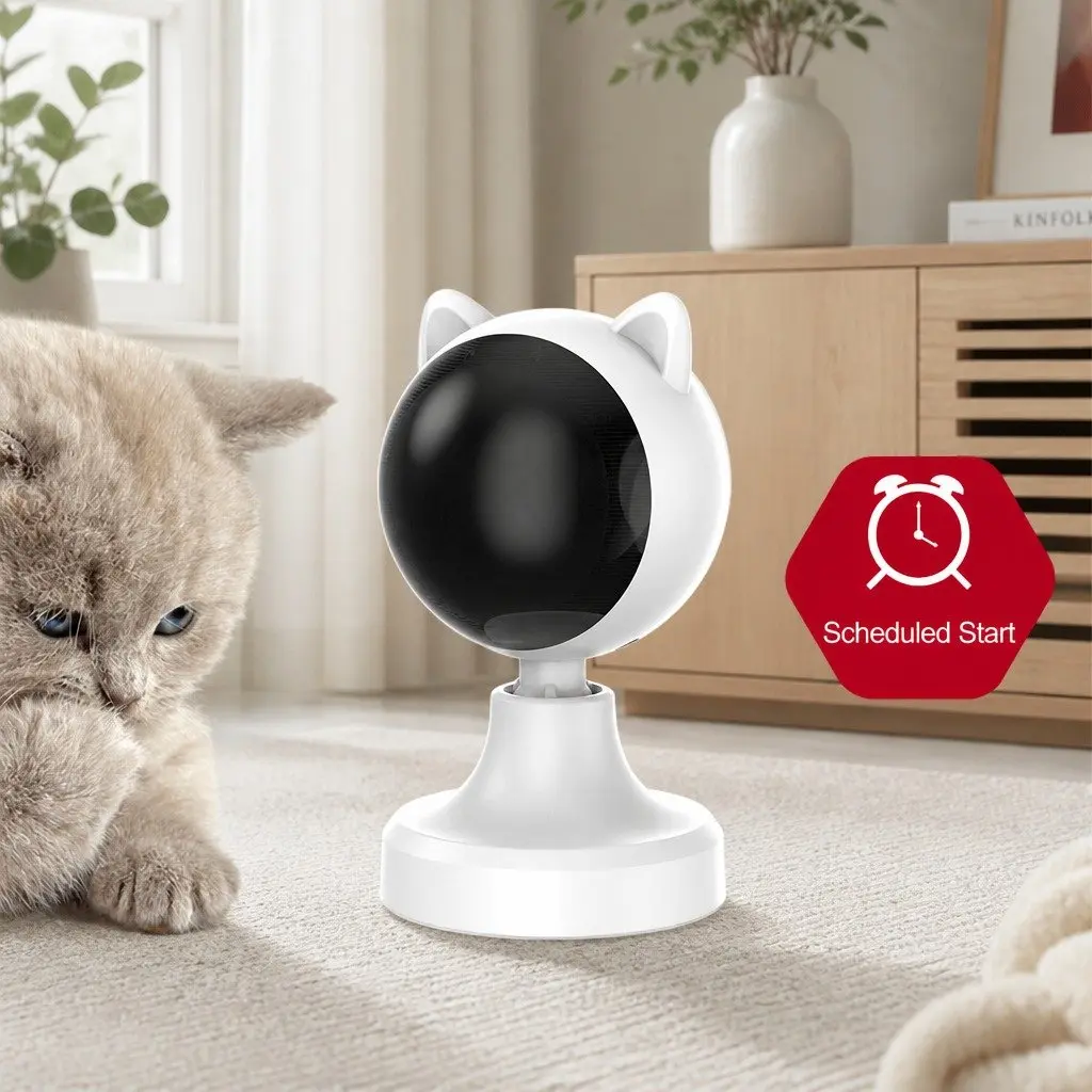 Interactive Laser Toy for Cats USB Rechargeable Adjustable Angle 2 Speed Modes