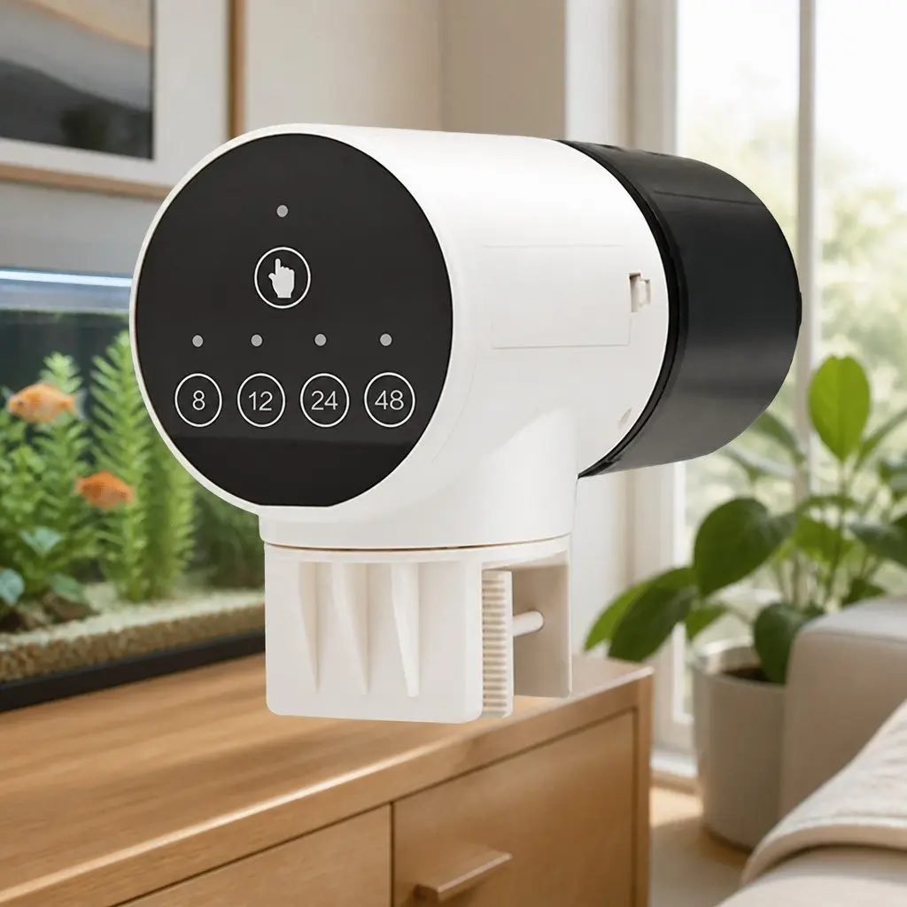 Automatic Fish Feeder Timer Rechargeable Moistureproof 11 x 6 x 15 cm