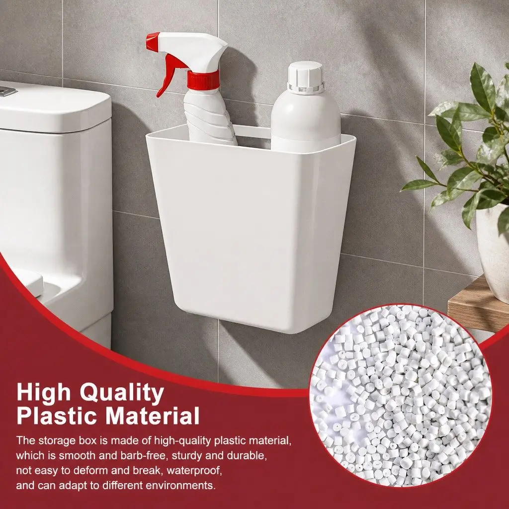 Self-Adhesive Wall Storage Box Set for Kitchen Bathroom Office 15 x 11 x 6 cm 4 Pack